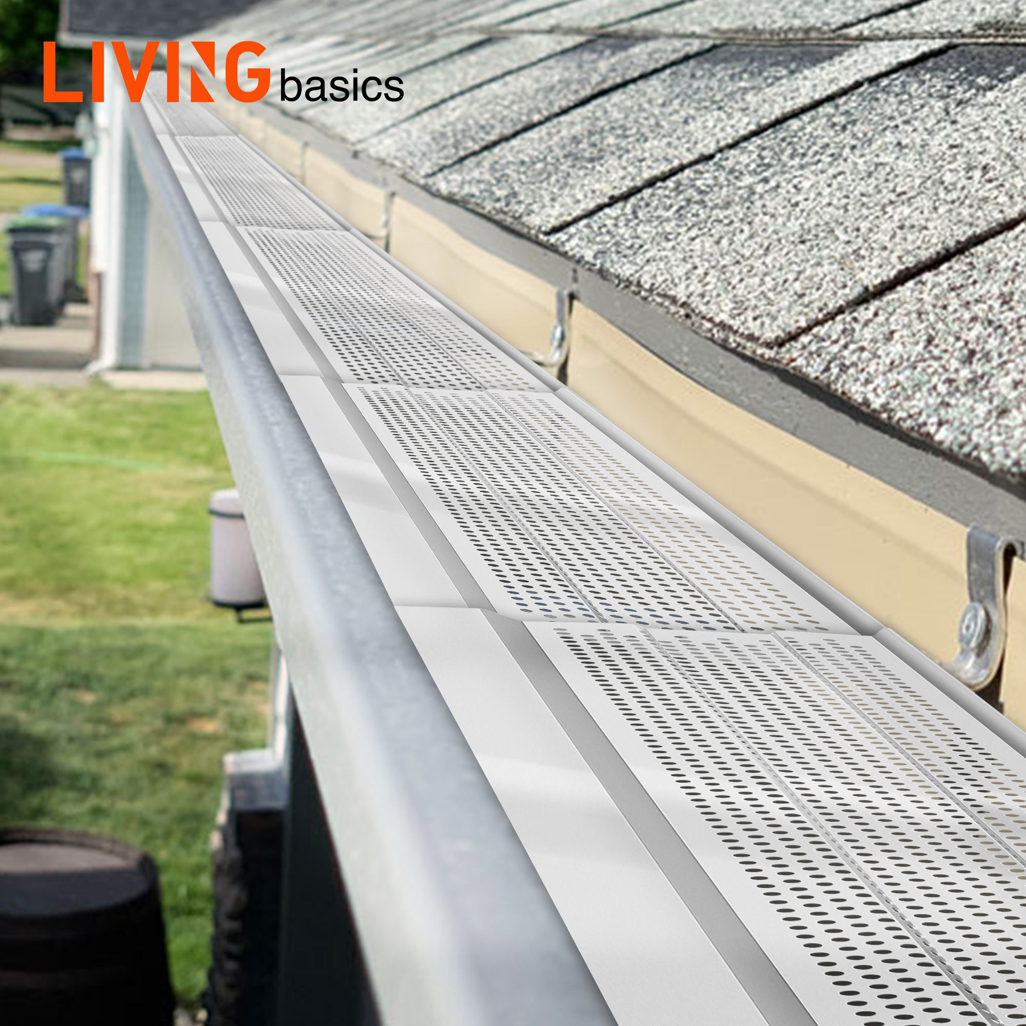 15.7'' Leaves Gutter Guard Cover System to Keep the Gutter Flowing Freely, 3Pcs LIVINGbasics®