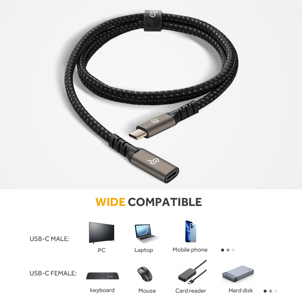 Summit Series USB 3.1 Type C Male to Female Extension Cable,1m