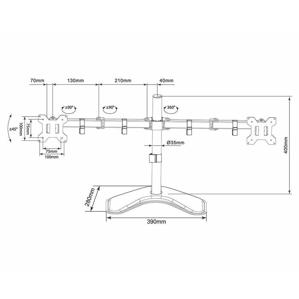Dual Monitor Desk Stand