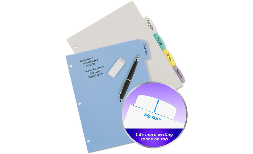 thumbnail image 2 of Big Tab™ Write & Erase Dividers For Classification Folders 5-Tab Set (13160 2 of 14