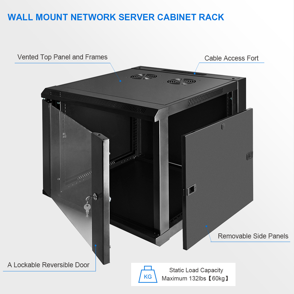 18U 19-Inch Wall Mount Network Server Cabinet Rack