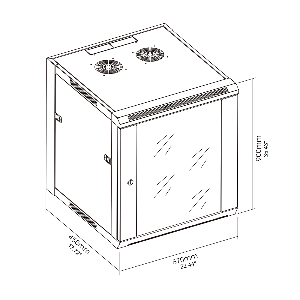 18U 19-Inch Wall Mount Network Server Cabinet Rack
