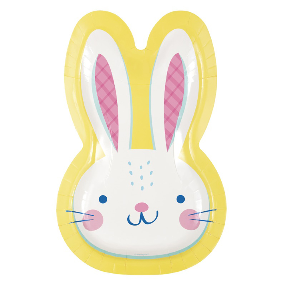 Eggcellent Easter Bunny Shaped 8.25" x 5.25" Plates