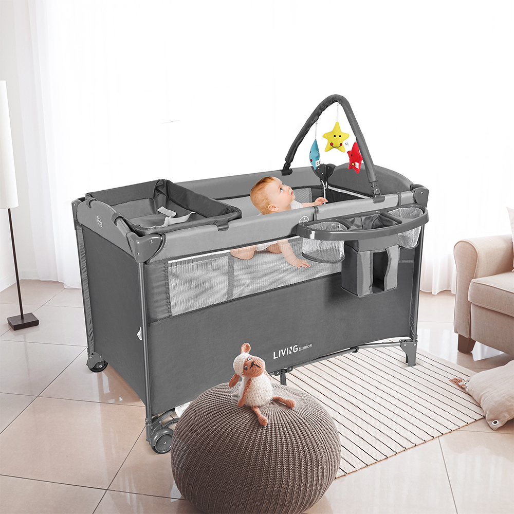 3 in 1 Baby Bedside Crib and Playard with Diaper Changing Table LIVINGbasics®