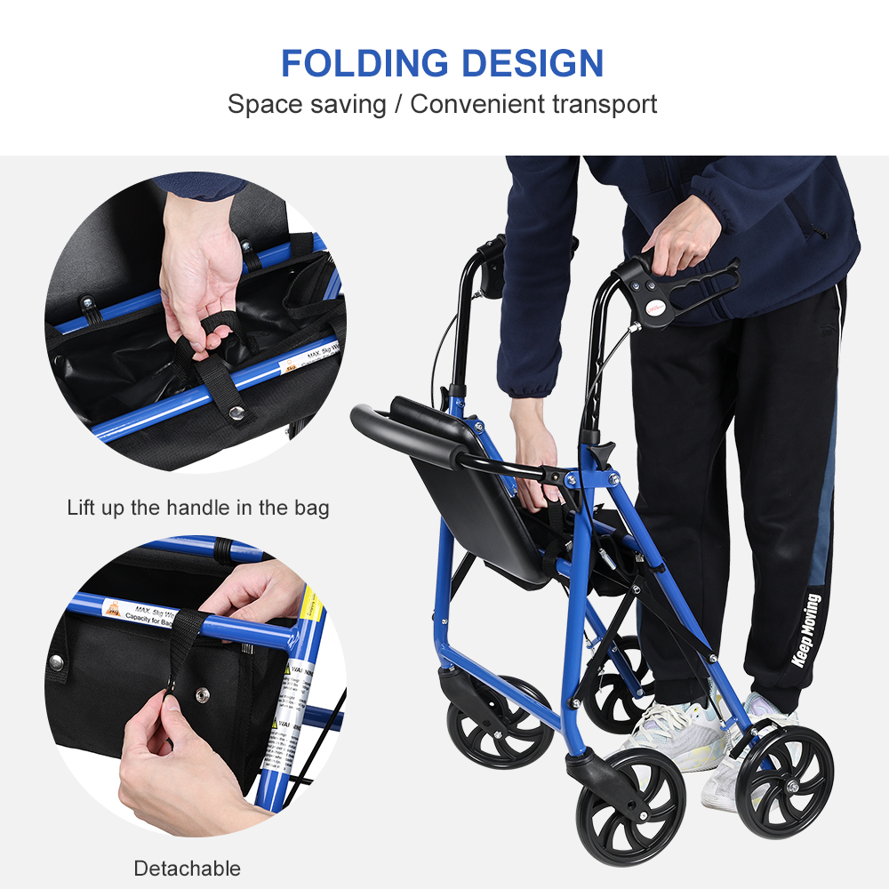 Rollator Walker with Seat & Storage Mobility and Comfort