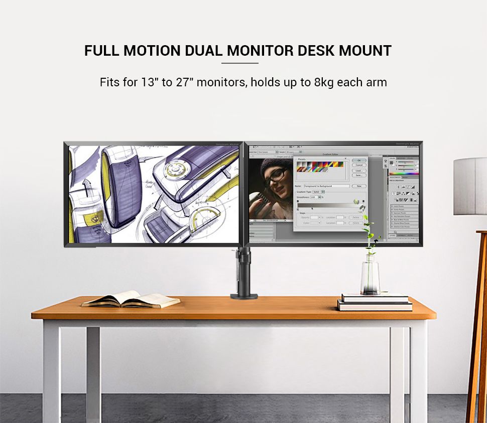 Support Moniteur 3 En 1 Meatanty Avec 2 Tiroirs Et 4 Ports USB - Métal Robuste Jusqu'à 30kg