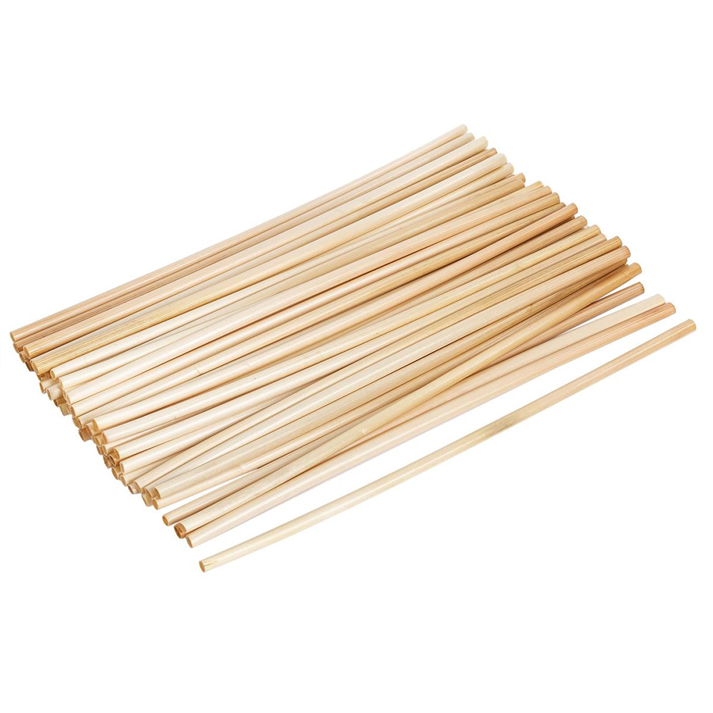 Pailles de blé jetables 100% biodégradables, 20cm x 4mm, 50pcs - Luciano
