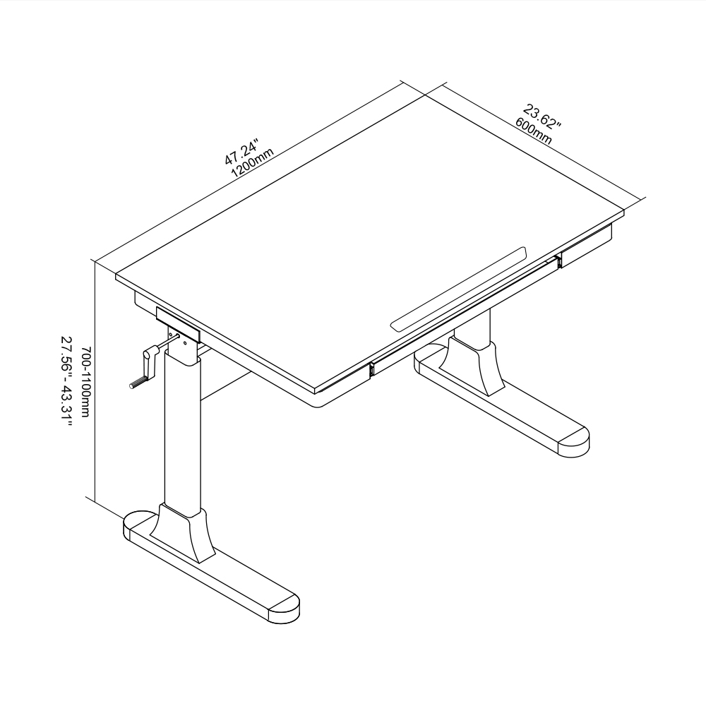 PrimeCables White Manual SittoStand Desk Height Adjustable