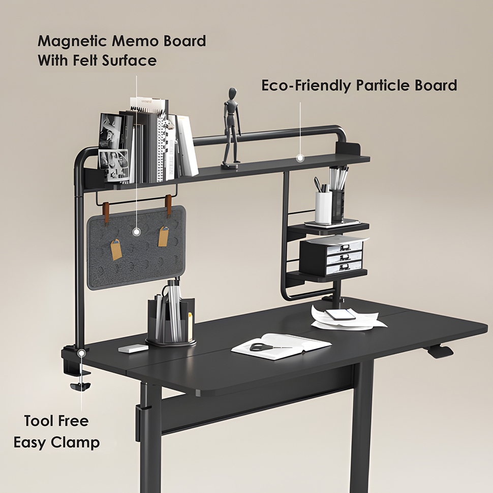 Clamp-On Desktop Storage Shelf