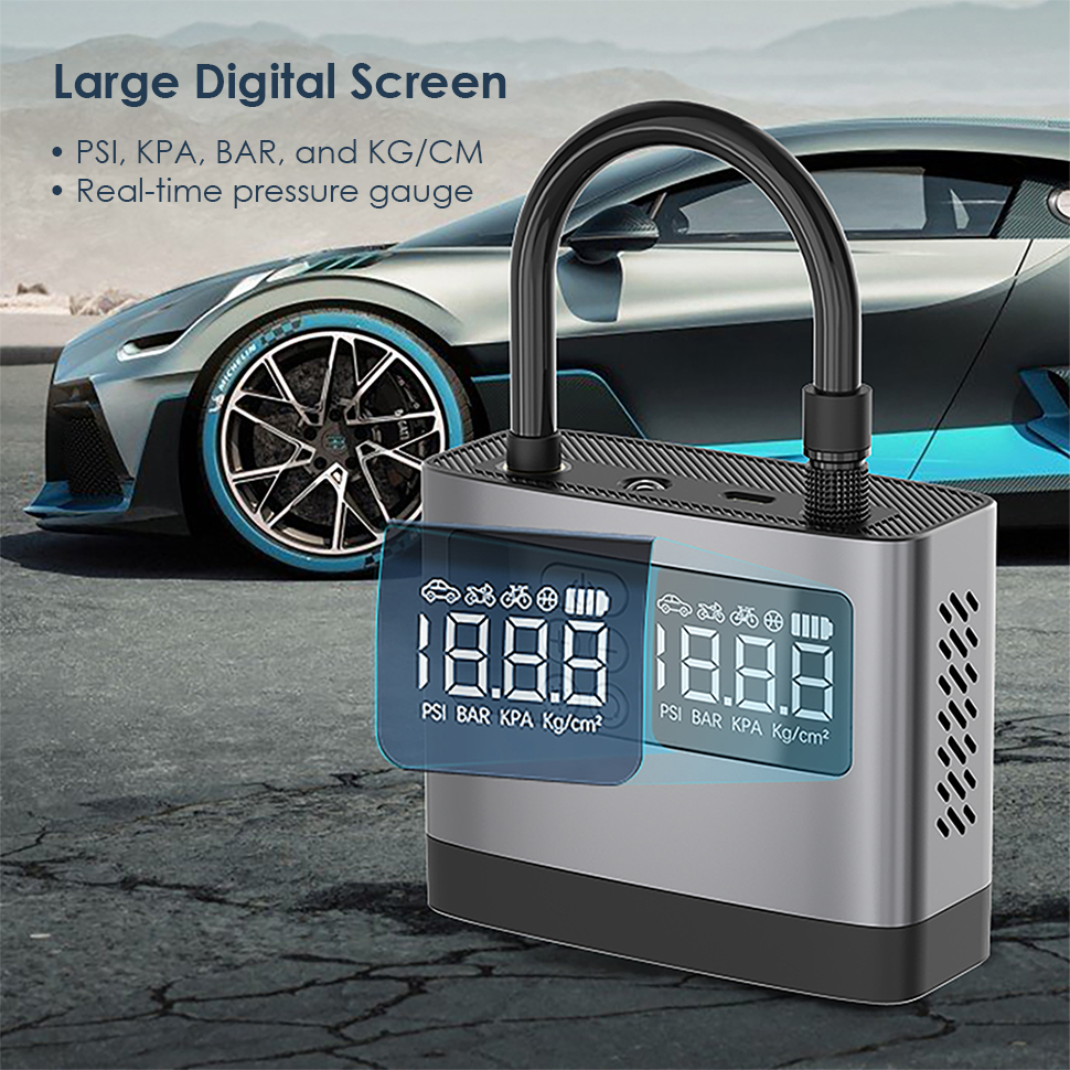 Portable 150Psi Electric Wireless Air Pump With 5000mAh Rechargeable 