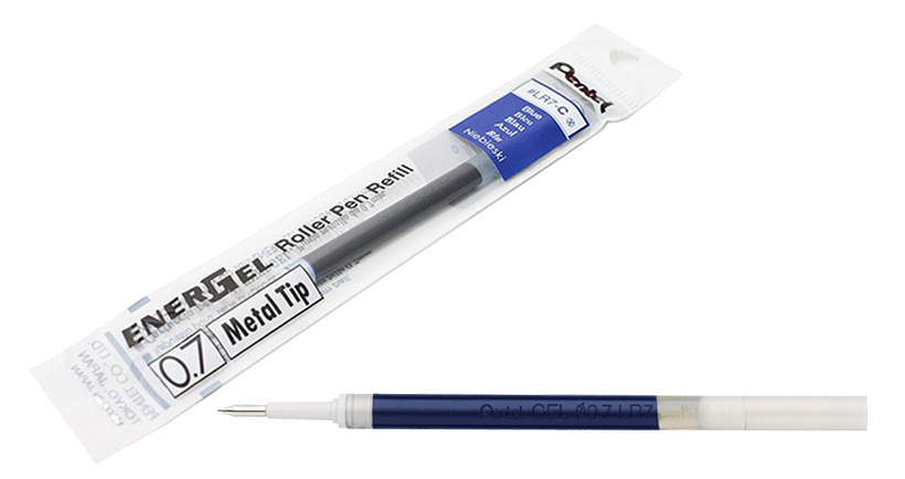 Recharges Stylo Gel Pentel Energel LR7 - Pointe 0.7mm Noir - Pack De 4 - Séchage Rapide