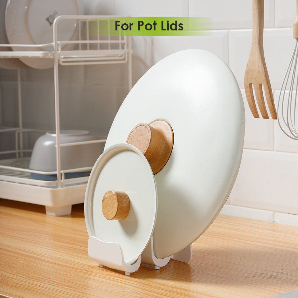 Multifunctional White Pot Lid Organizer Lid Rack STORA