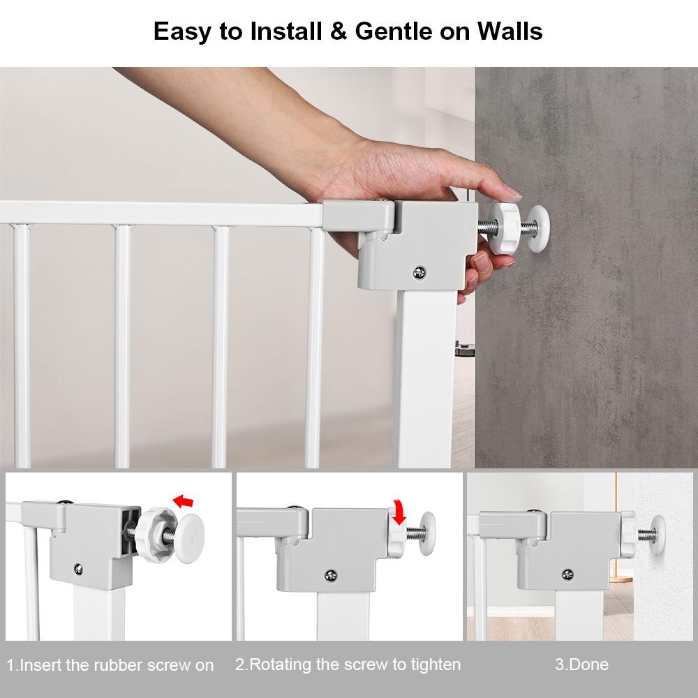 Safety Gate For Doorways And Stairways Pet Use Metal Material Easy Walk ...