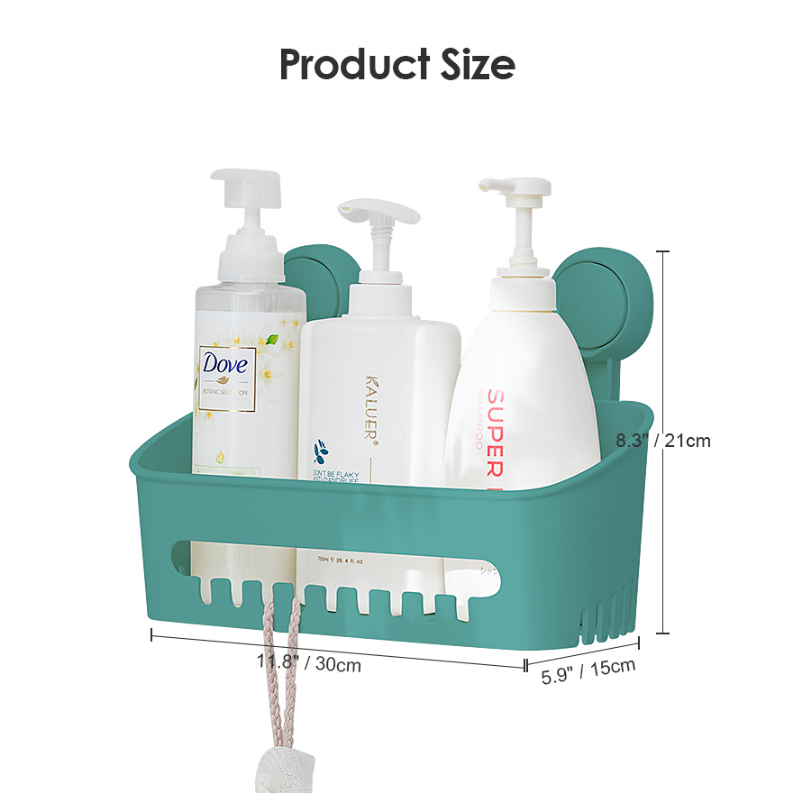 Suction Cup White Shower Caddy Shower Storage Basket STORA