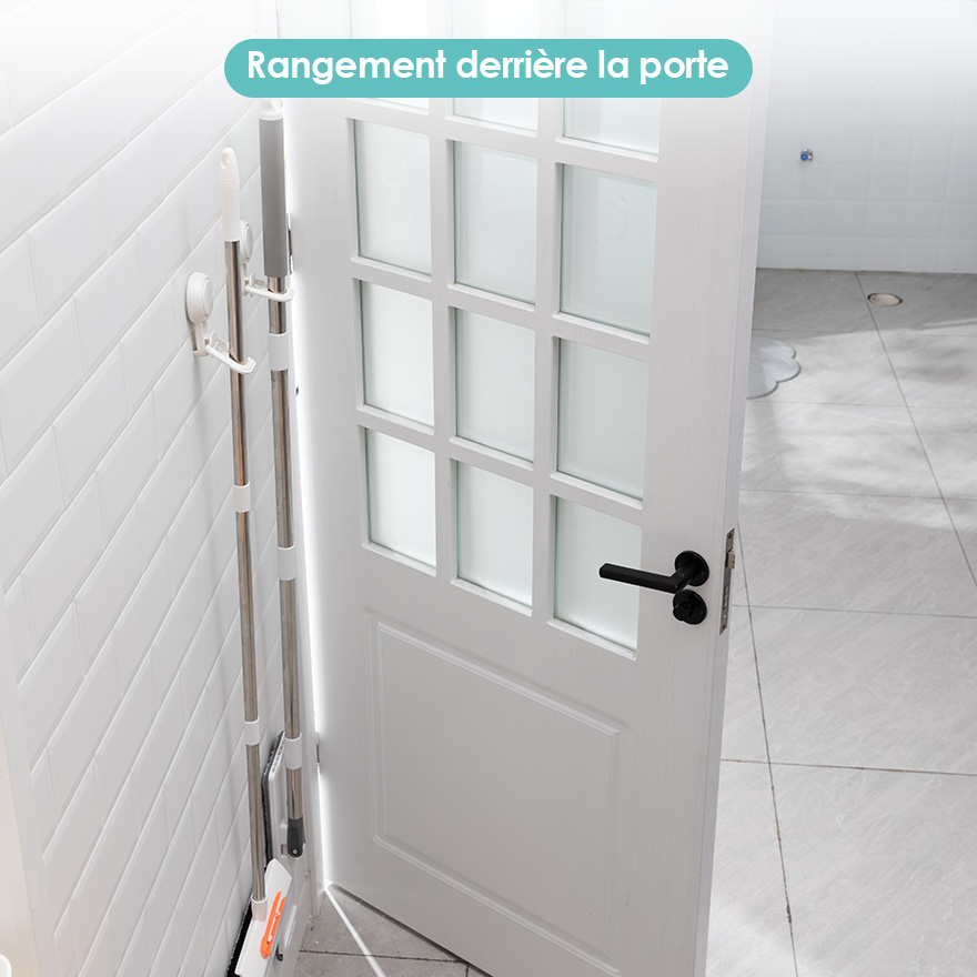 Organisateur de porte-serpillère mural à ventouse sans perçage