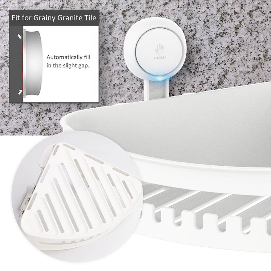 Wall Mounted Suction Cup Corner Shower Caddy STORA™