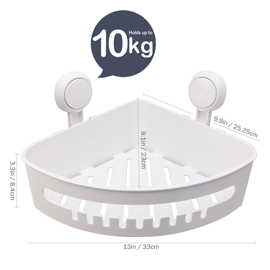 Wall Mounted Suction Cup Corner Shower Caddy STORA™