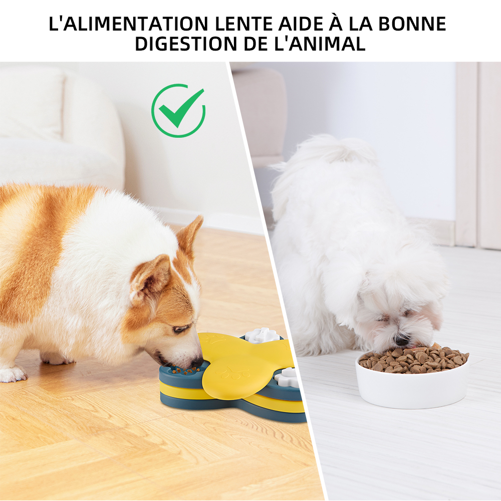 Jouet puzzle pour chien distributeur de friandises rotatif pour chien jouet interactif pour chien