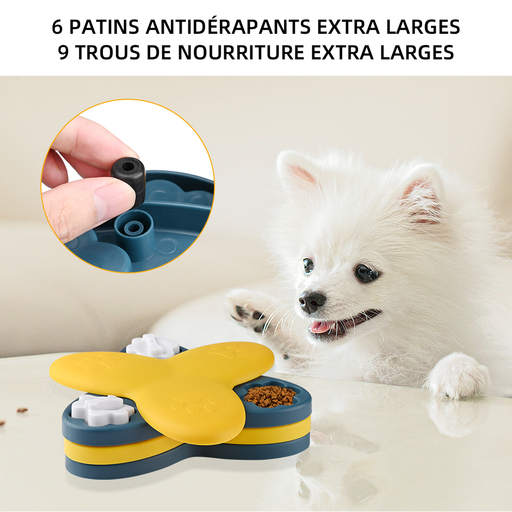 Jouet puzzle pour chien distributeur de friandises rotatif pour chien jouet interactif pour chien
