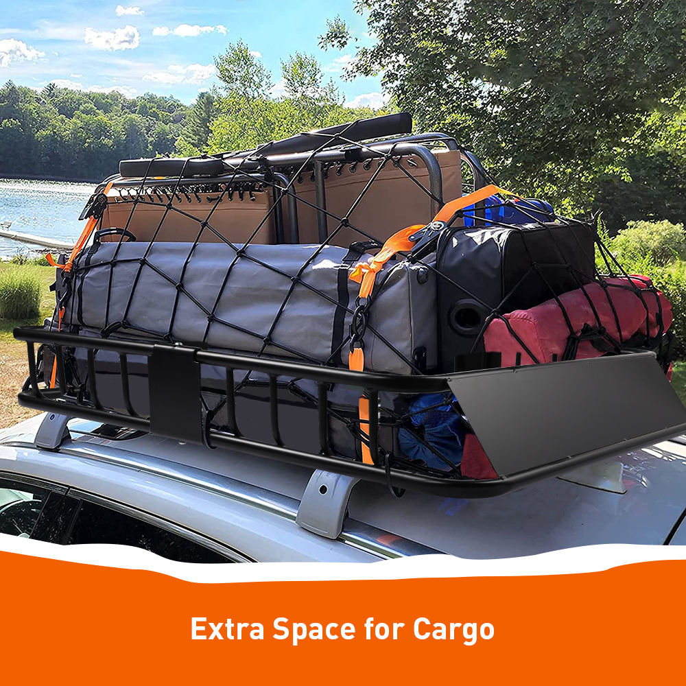 Powder Coating Steel Roof Car Cargo Rack Top Luggage Holder Basket  PrimeCables®