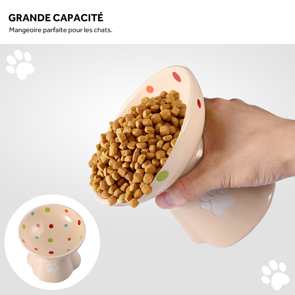 Bol en céramique pour chat surélevé mangeoire pour chat anti-vomissements surélevée