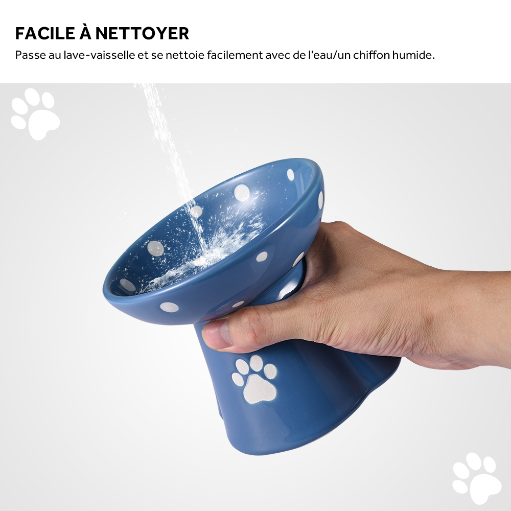 Bol en céramique pour chat surélevé mangeoire pour chat anti-vomissements surélevée