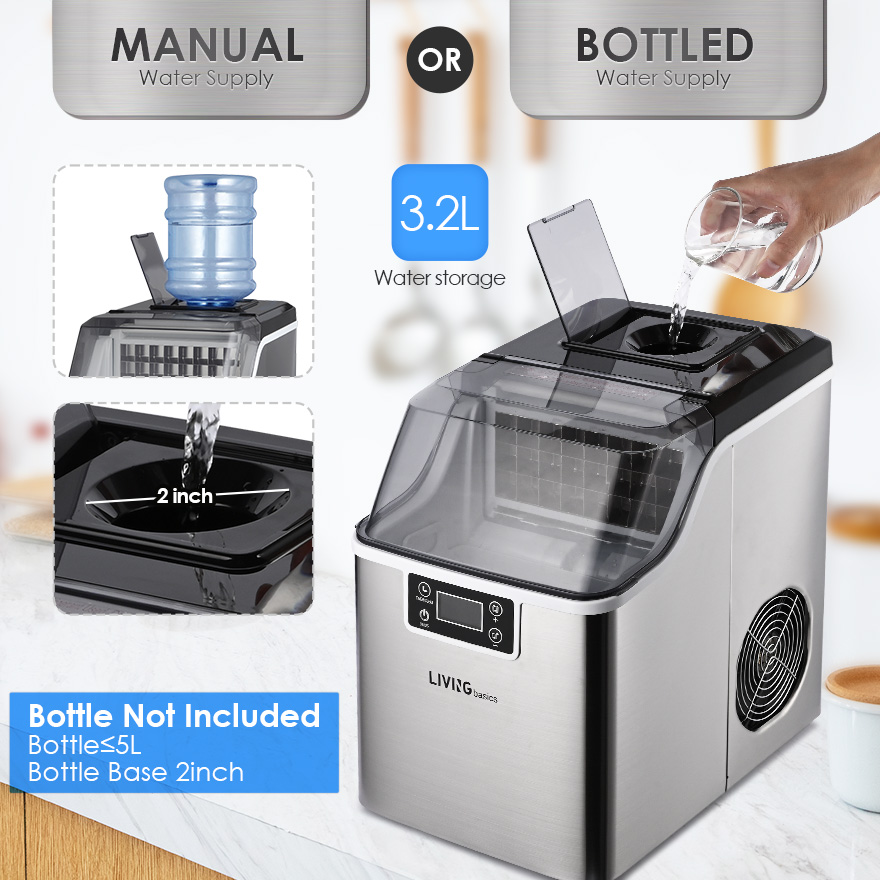 Portable Ice Makers Countertop, 45lbs Per Day, 24 Cubes Ready in 14