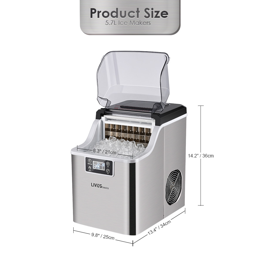 Portable Ice Makers Countertop, 45lbs Per Day, 24 Cubes Ready in 14