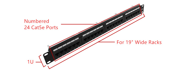 24-Port CAT5e Patch Panel, 19