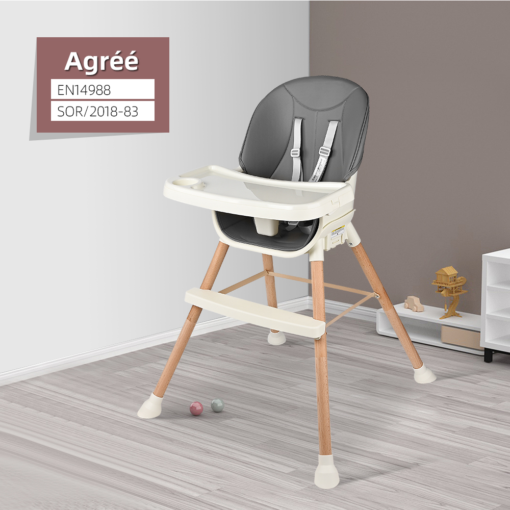 Chaise Haute Convertible 4 en 1 pour Bébé, Chaise pour Tout-Petit, Tabouret Rehausseur pour Nourrisson avec Ceinture de Sécurité à 5 Points et Plateau Amovible à 3 Positions Chaise Haute Convertible 4 en 1 pour Bébé, Chaise pour Tout-Petit, Tabouret Rehausseur pour Nourrisson avec Ceinture de Sécurité à 5 Points et Plateau Amovible à 3 Positions