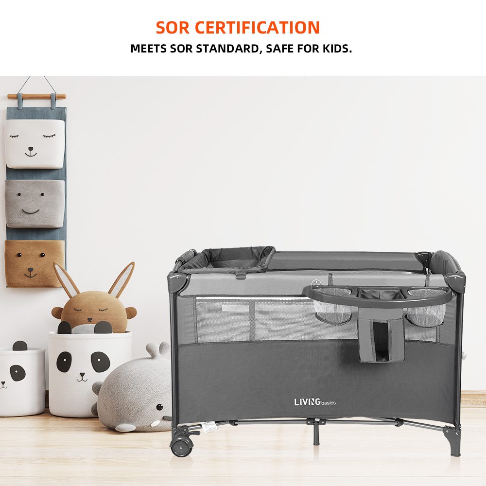 3 in 1 Baby Bedside Crib and Playard with Diaper Changing