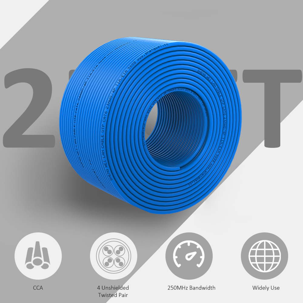 250ft Cat6 Bulk Cable, UTP 23AWG PrimeCables