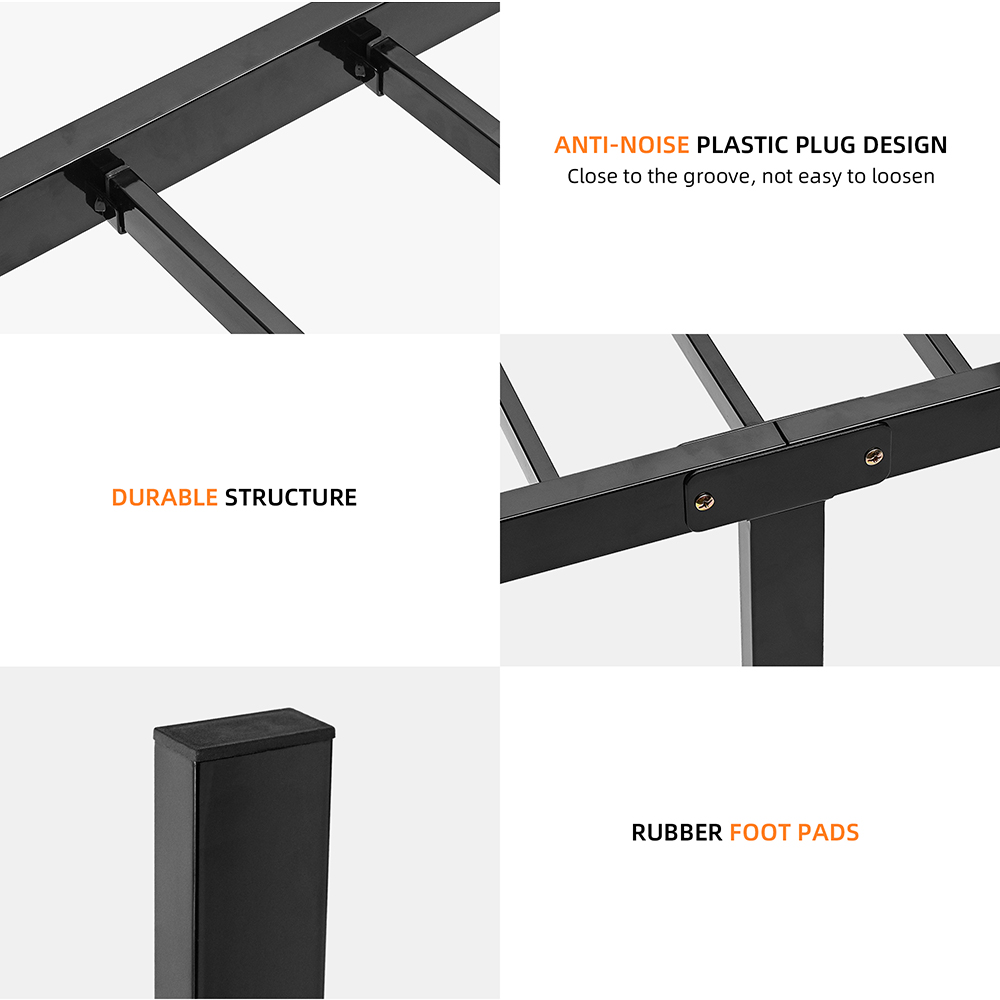 Twin Metal Bed Frame 881 lbs Capacity, Foldable for Easy Setup