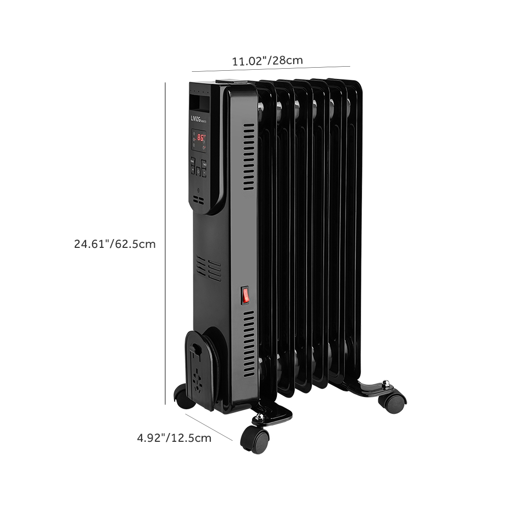 Oil Filled Heater 1500W, 3 Heat Settings, Mobile Design