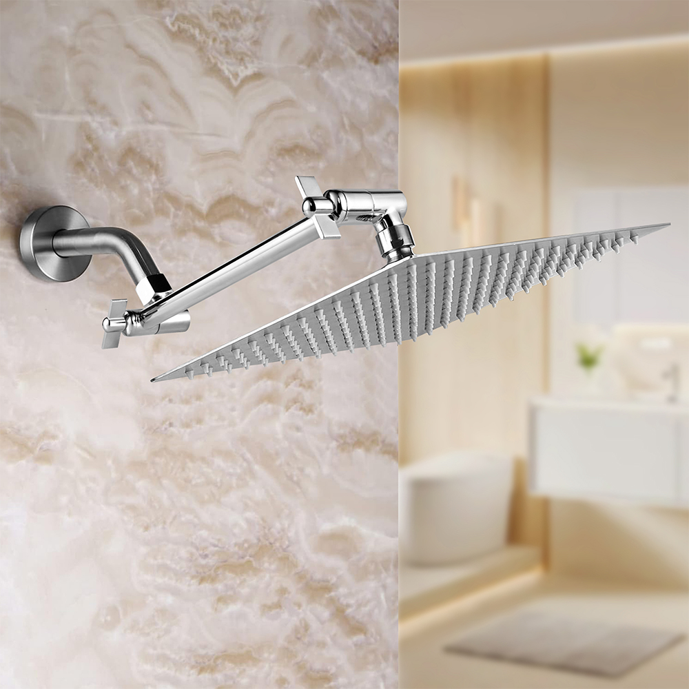 11" Adjustable Shower Arm Extension, Solid Brass Extension Arm Enduran