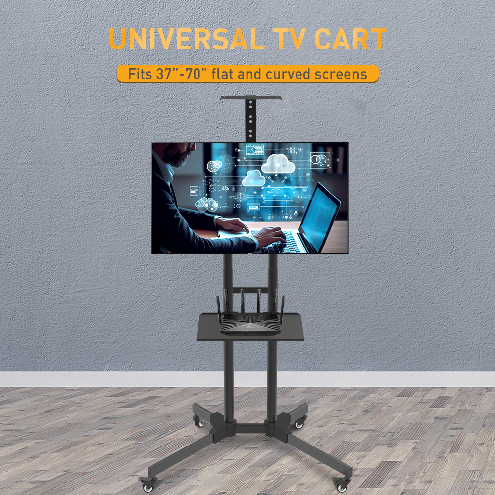 Universal Mobile TV Cart with Wheels for TV 37"70" Flat and Curved