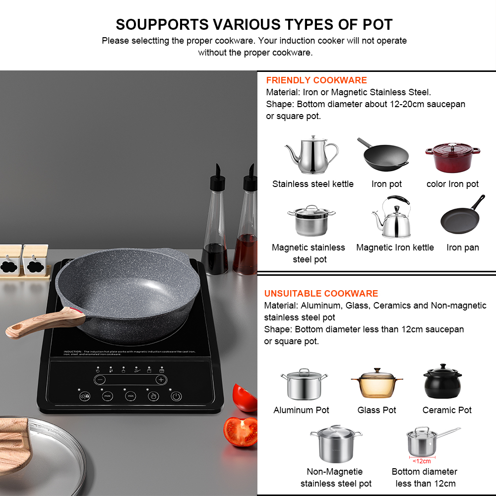 1800W Portable Induction Cooktop LED Display Cooker LIVINGbasics®