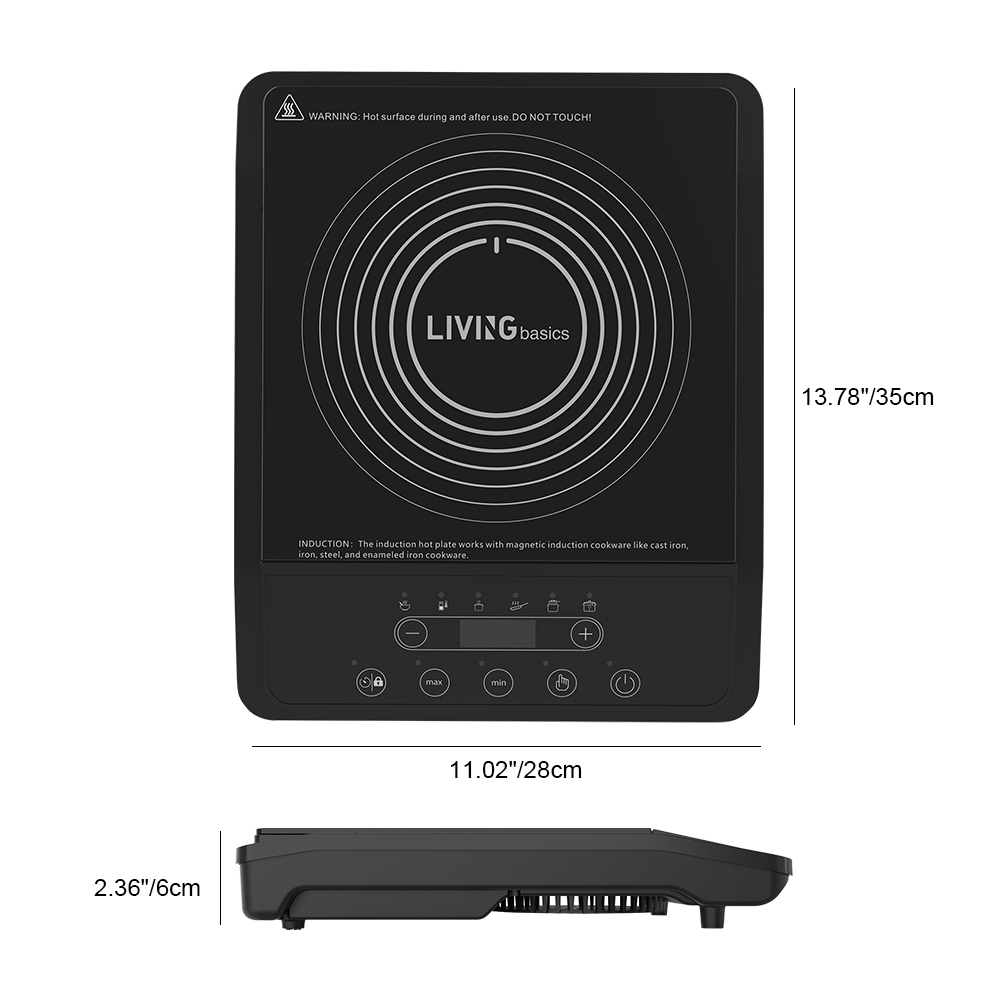 1800W Portable Induction Cooktop LED Display Cooker LIVINGbasics®