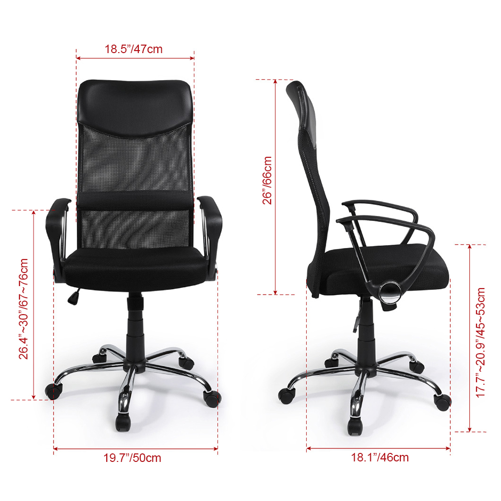 Moustache Ergonomic Adjustable HighBack Mesh Chair Black