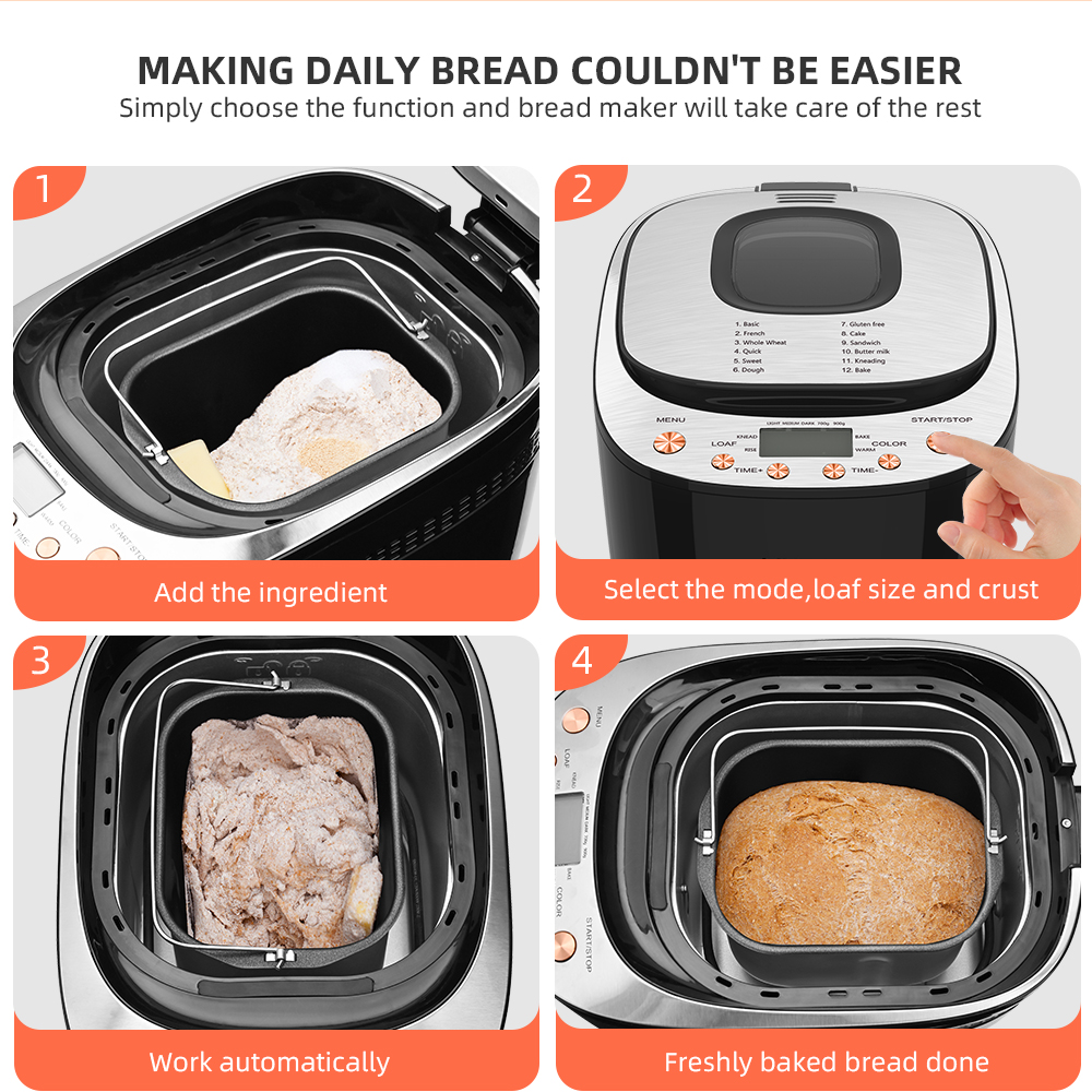 2LB Programmable Digital Bread Maker Machine with 12 Settings - OpenBox