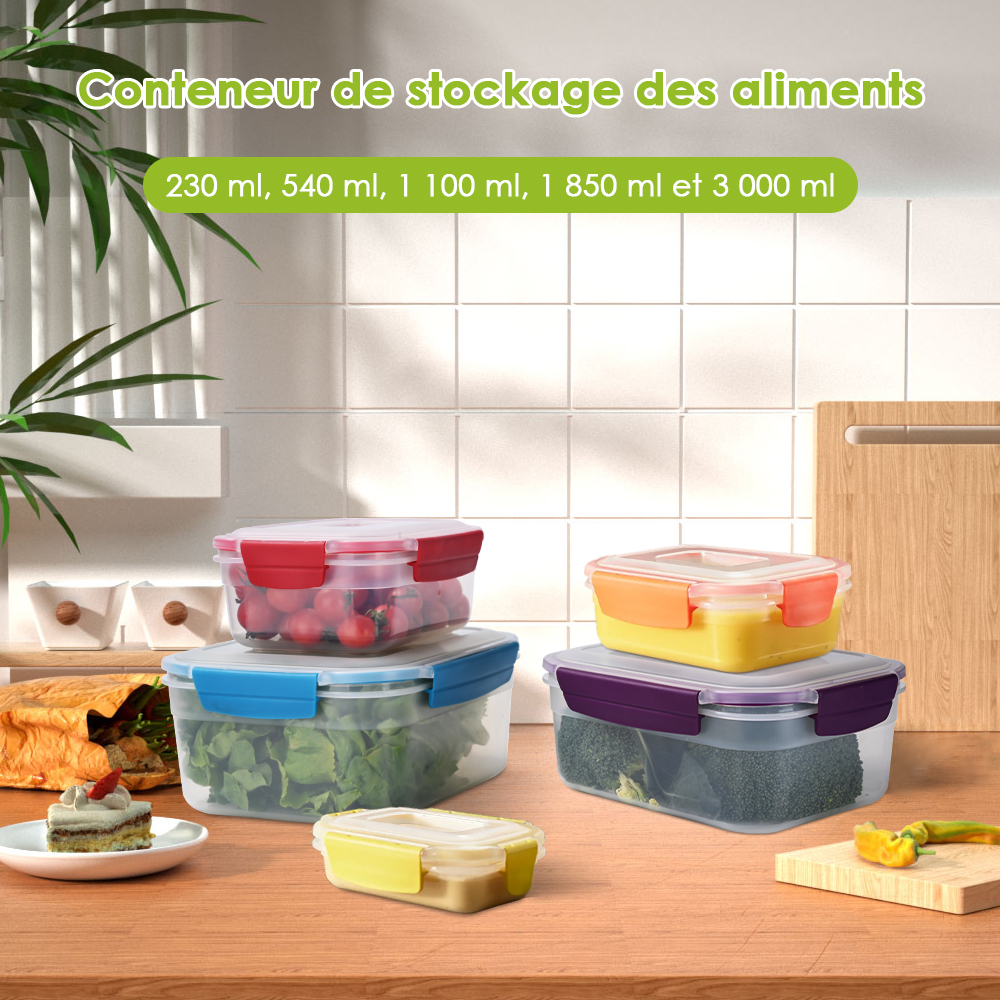 LELE LIFE Lot de 6 petites boîtes de conservation hermétiques pour aliments, couvercles étanches, conteneurs à condiments, passent au micro-ondes, 150 ml