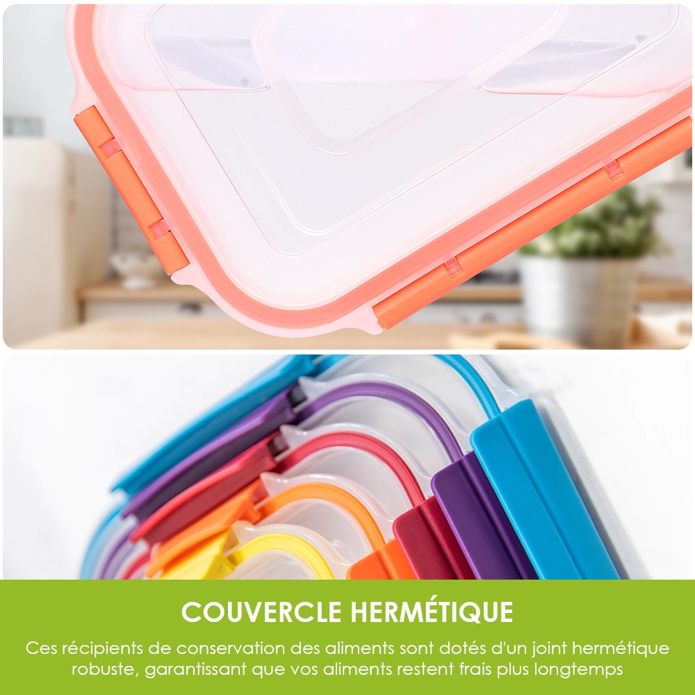 Récipient hermétique de conservation des aliments avec couvercles ...