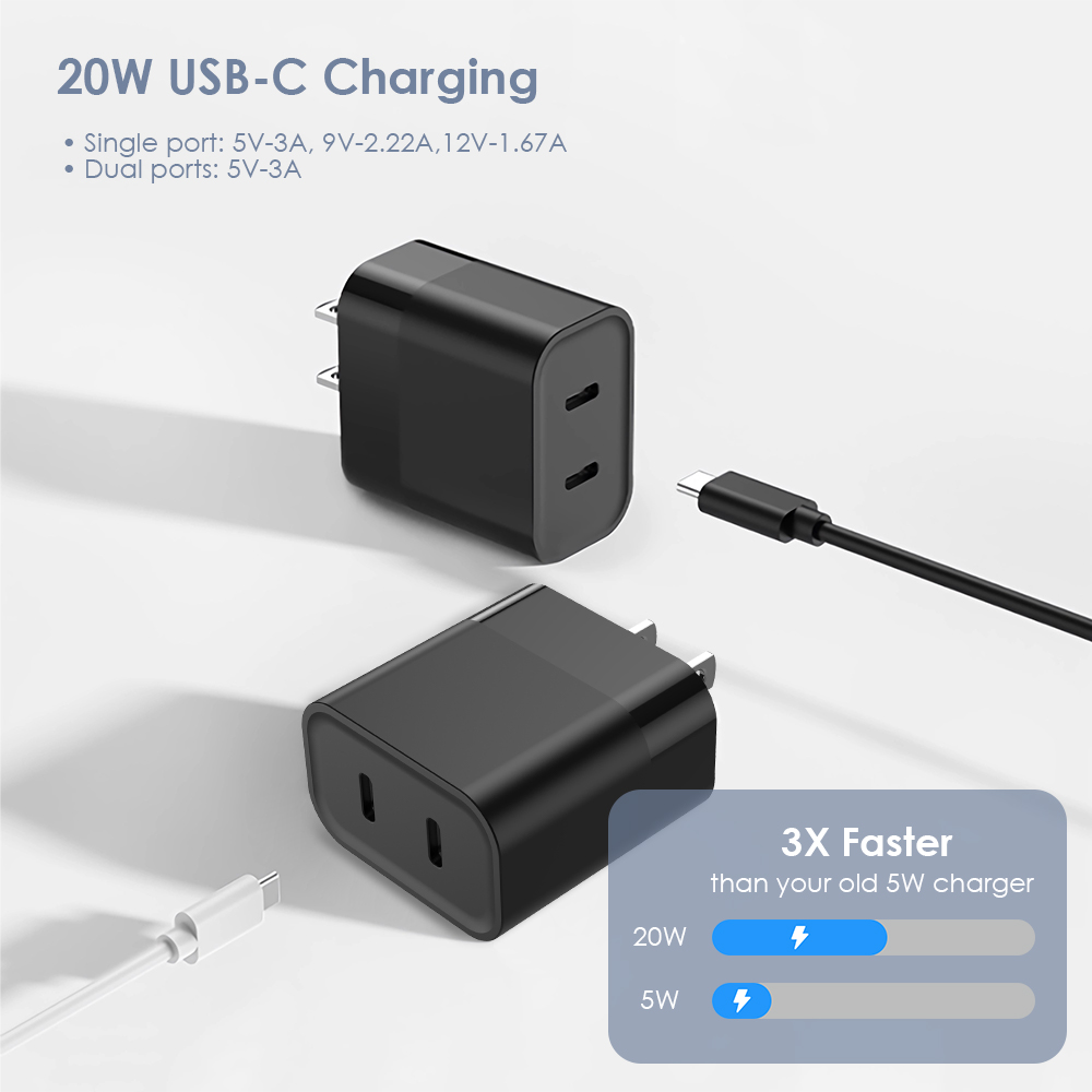 Fast Charging Mi 18w Dual Port Charger 18 Watt Charger Mi Type C