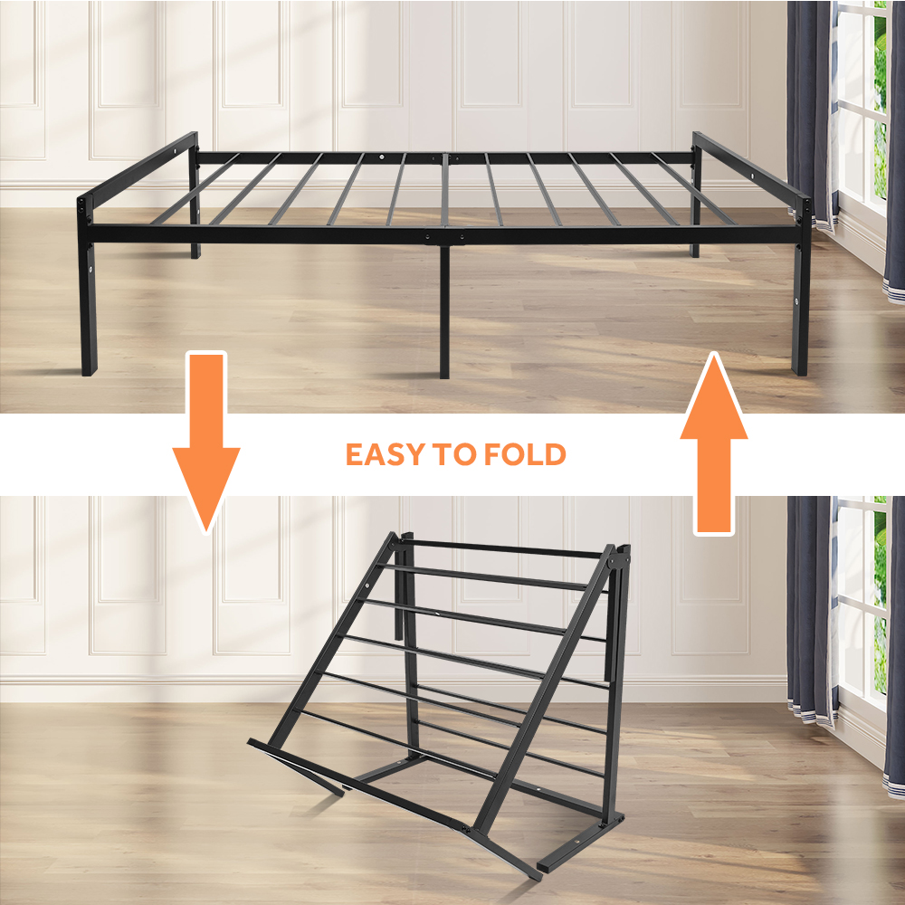 Twin Bed Frame Without Headboard - 14" Height - Black