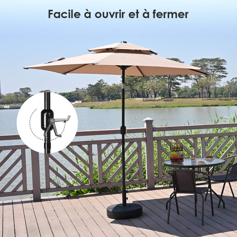 SUNVIVI OUTDOOR Parasol De Terrasse D'extérieur De 2,3 M, Parasol De