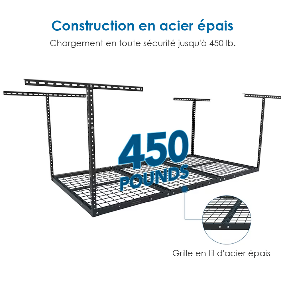 Étagère de rangement pour garage, 3 x 8 étagères de rangement