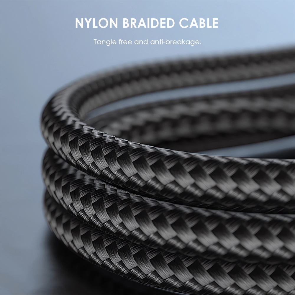 Nylon braided magnetic USB-C cable features a tangle-free, durable woven design and anti-break construction