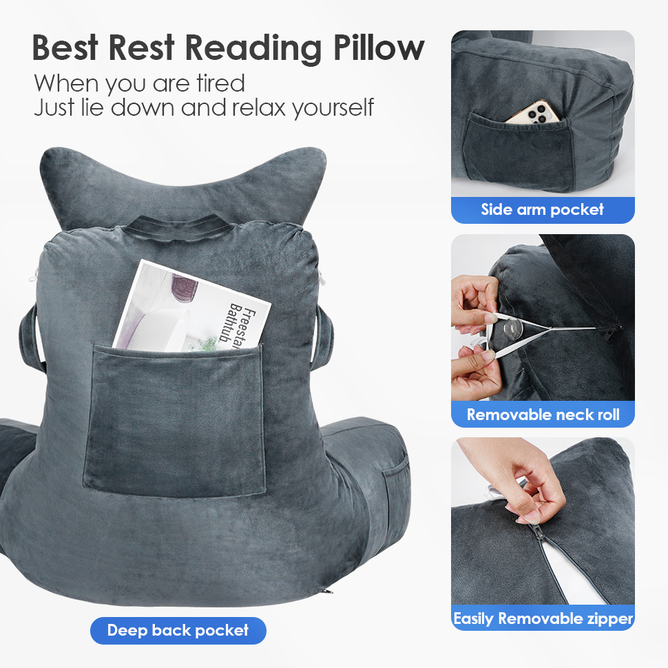 reading pillow bed bolster pillow with arms