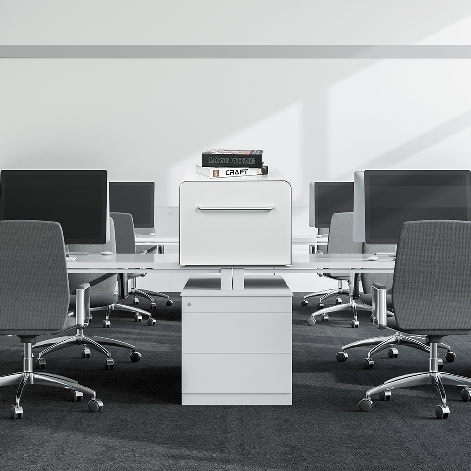 White Metal Letter Size File Cabinet – Smooth Slide Rails, Adjustable Hanging Rails