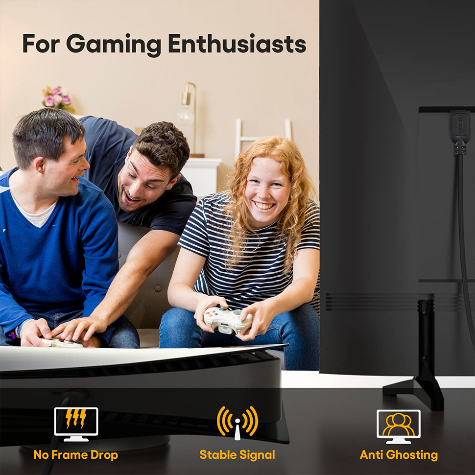 Use this HDMI 2.0 cable to get a no-frame-drop, stable signal, and anti-ghosting for an immersive gaming experience